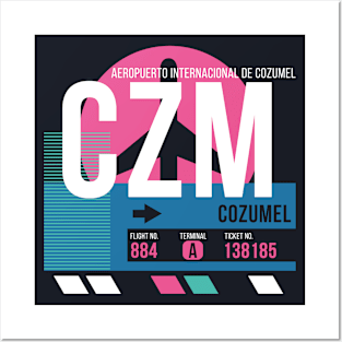 Cozumel (CZM) Airport // Sunset Baggage Tag Posters and Art